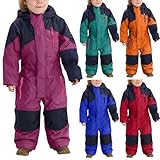 YAOJIWANG Winter Skianzug Unisex Skioverall Kinder Skifahren Bekleidung Wasserdichte und Winddicht Farbblocking Schneeanzug Outdoor Skijacke Jungen Mädchen mit Reißverschlusstasche