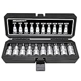 XZN Steckschlüssel Vielzahn Satz Bit Vielzahn 1/2" Stecknuss 10tlg M4, M5, M6, M8, M9, M10, M12, M14, M16, M18