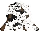 IMQOQ Teppich mit Kuh-Druck, Kunstleder, Teppich, Tierdruck, Matte für Wohnzimmer, Schlafzimmer, rutschfest, 3.6X 2.5ft(110 x 75 cm)
