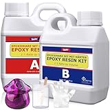 Epoxidharz mit Härter - 1.2L / 48oz Klares Epoxid Harz zum Gießen und Beschichten, Tischplatten, Holz, Schmuckherstellung - Blasenfreies Gießharz für DIY Epoxy Resin Art, Harzformen, Tischplatten