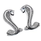 YK ZAOOER 3D Metall Shelby Cobra Snake Emblem-Abzeichen-Aufkleber Aufkleber für Ford Mustang Sport (Links & rechts) 2er Set,Black Silver