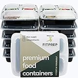 FITPREP - DAS ORIGINAL - 3-Fach Meal Prep Boxen - 10er Pack - für Meal Prep empfohlen