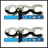 yoaoo-oem ® 2 OEM Opel OPC Line Embleme Logo für Astra G + H + J + Corsa D + Tigra + Vectra Schriftzug