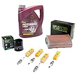 Wartungspaket Öl 4L + Luftfilter + Ölfilter + Zündkerzen für Hon da CBR 1000 F CBR1000 F SC21 SC24 Bj 1987-2000
