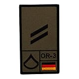 Café Viereck ® Obergefreiter Bundeswehr Rank Patch mit Dienstgrad - Gestickt mit Klett – 9,8 cm x 5,6 cm