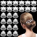 24 Stück Hochzeit Haarnadeln, Brautschmuck Blumen Haarnadeln, Curlies Spiralen Haarspiralen Haarspinnen Glänzend Braut Haarschmuck für Mädchen Brautfrisur Kommunion Party