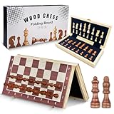 Tekenewbse Schachspiel, 29 × 29 cm Einklappbar Schachbrett Schach Magnetic, Schachspiel Holz Hochwertig, Kinder Chess Board Magnetisch, Magnetisches Reise Schach Brett Set für Kinder und Erwachsene