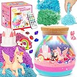Doyran Einhorn Geschenke für Mädchen, Leuchtendes Einhorn Terrarium Bastelset für Kinder – DIY Nachtlicht Kinde Geburtstagsgeschenke für Kinder im Alter von 4, 5, 6, 7, 8, 9, 10, 11 und 12 Jahren