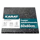 KARAT Antivibrationsmatte 60 x 60 cm, 3 mm dick - zuschneidbare Antivibrationsunterlage für Waschmaschine & Trockner, Gummiunterlage, Waschmaschinenunterlage, Schallschutzmatte, Gummimatte