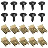Poeland 10 Sätze Schraube Mutter Clip Kit, Unterboden Unterfahrschutz Schraube U Typ Schrauben, Auto Unterboden Schrauben FüR Radlauf-Abdeckung,Unterboden-Fender Passend für Volkgswagon Audi