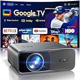 4K Beamer mit Google TV & Netflix/Disney+, Dolby Audio, 1000 ANSI Smart Beamer 4K Autofokus Trapezkorrektur, HDR10, Sprachsteuerung, WiFi Bluetooth Full HD 1080P Heimkino/Outdoor Projektor HDMI ARC