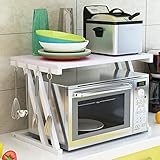 Microwelle Regal Halterung Mikrowellen Mikrowellenhalter Ablage Halter Wand Wall Gewürzregal Küchen Racks-57 * 38 * 38cm Z-weiß