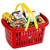 Theo Klein 9693 Einkaufskorb, gefüllt I Robuster Korb mit stabilen Henkeln I Inkl. 21 Zubehör-Schachteln I Spielzeug für Kinder ab 2 Jahren