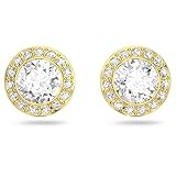 Swarovski Angelic Ohrstecker, Rund, Weiss, Goldlegierungsschicht