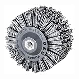 Lessmann Rundbürste gestanzt, grau ø 140 mm (18x 7 Reihen, Aufnahme: M14, Fadenstärke 1,2 mm Schleifborsten mit Siliziumcarbidkorn, zur Holzbearbeitung geeignet für großflächige Oberflächen) 402880