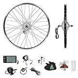 YOSE POWER Elektrofahrräder Hub Motor Front Wheel 36V250W 28" Fahrrad E-Bike Conversion Kit 28 Zoll Silber mit LCD Display
