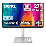 BenQ PD2730S 27Zoll 5K-Monitor, 90W Thunderbolt 4, 218 PPI, 98% P3, 2000:1 Kontrast, Nano Matte Panel, Daisy Chain, KVM, höhenverstellbar, Mac-kompatibel, für 3D-Artists, VFX-Animatoren, Game Designer