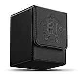 TCGUARD Card Deck Box für MTG Karten Aufbewahrungsbox hält über 100 einzeln Karten, Mikrofaser-Innenfutter Kartenbox kompatibel mit Trading Card Games TCG, Yugioh Karten etc. (Vertikal-Schwarz)