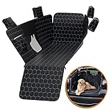 TOPIOO Hundedecke Auto für Model Y Rückbank Kofferraum Autoschondekce mit Mesh Fenster Teilbar Hund Rücksitzbezüge Wasserdicht rutschfest Kratzfeat