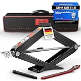 HEYNER® Wagenheber Scherenwagenheber 2t inkl. Ratsche und Tasche Verlängerung Kurbel und Gummiauflage aus Legierter Stahl Empfohlen Für SUV & Geländewagen