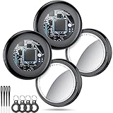 Tukio Air Tags 4er Pack Schwarz, Smart Key Finder Kompatibel mit Apple Wo ist? APP (iOS NUR), Air tagg für Schlüssel/Taschen, Koffer-Tracker mit Austauschbarer Batterien, Kleine Elektronik Tracker