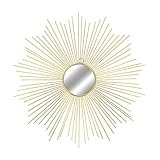 Hochwertiger Exclusiver Wandspiegel Rundspiegel Spiegel Dekospiegel Sonne aus Metall in Gold Ø65cm