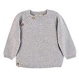 Sterntaler Unisex Kinder Gots Strick-jacke Strick-Jacke mit seitlicher Knopfleiste und Stern-Motiv, Hellgrau Mel., 56