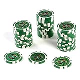 Nexos Trading Pokerchips 50er Rolle, Metallkern, 12g, Wert 25, Grün, Casino, Poker, Black Jack, Roulette, 2-8 Spieler, Indoor, Keine Batterien, Ohne Montage, Entertainment, Erwachsene
