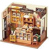 Rolife Puppenhäuser Miniatur Haus Kit mit Möbeln und LED-Licht Puppenhaus Holz Modellbausätze für Erwachsene und Kinder Bauen Weihnachten Geschenke für die Familie (Becka's Baking House)