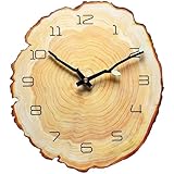 NUOVO 12 Zoll Jahresring Wanduhr Holz Kornuhr Baum Stump Form Uhr Kreative stille Uhr Quarzuhr Batteriebetriebene arabische Ziffern Dekoratives Zuhause Wohnzimmer Büro
