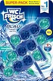 WC FRISCH Kraft Aktiv Blauspüler Ozeanfrische, WC-Reiniger und Farbspüler mit 50 Prozent mehr Glanz, 3er Pack (3 x 1 Stück)