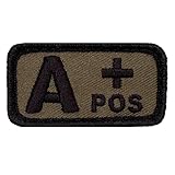 Café Viereck ® Bundeswehr Blutgruppe Patch Gestickt mit Klett - 5 cm x 3 cm (Oliv - A+)