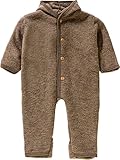 Engel Baby Overall mit Kapuze Wollfleece, 86-92/86/92, walnuss Melange