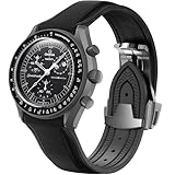 REBANDACE Uhrenarmband für Omega X Swatch MoonSwatch 20 mm, Faltschnalle, Kompatibel Mit Speedmaster, Gebogen, Keine Lücken, Ersatzband für Herren und Damen