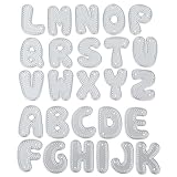 Amaxiu Alphabet Stanzformen,26 Buchstabe Stirbt Metall Stanzschablone Buchstaben Karbonstahl Prägeschablonen für Scrapbook Karten Album DIY Handwerk Halloween Weihnachten(Uppercase Letter)