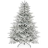 Yorbay Weihnachtsbaum Künstlich mit Schneebeflockt 210 cm, PE & PVC Tannenbaum Künstlich mit Eisenständer，zur Weihnachtsdeko, Geeignet als Dekoration für Zuhause, Büro und Geschäft