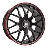MAM Felgen MAM GT1 19 Zoll Alufelge 9,5J 5/112 ET30 66,6 MATT BLACK LIP RED, 9.5X19
