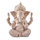 Kitchnexus Ganesha Buddha Statue Sandstein Skulptur Elefant Statue Buddha Figur