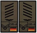 Café Viereck ® Oberstabsgefreiter Luftwaffe Bundeswehr Rank Patch mit Dienstgrad - Gestickt mit Klett - 9,8 cm x 5,6 cm - 2 Stück