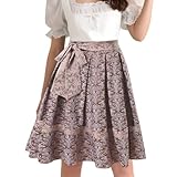 Trachtenrock Damen Knielang, Oktoberfest RÖCKE Knielang, Trachtenrock, Mittelalter Oktoberfest Trachtenroc-k, Trachtenrock Damen,Trachtenkleid Lang Faltenrock Oktoberfes-t,Trachtenrock Dame Modern