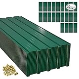 Thanaddo 22x Trapezblech Profilblech, 10.12m² Dachblech mit Schraube für Gerätehaus, Dachplatten Verzinkter Stahl 0,25mm, inkl. 200 Schrauben, Legierter Stahl, Grün