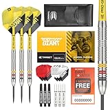Target Darts Gabriel Clemens 22G Tungsten Steeldart Set - 9 Pro Grip Shafts - 9 Pro Ultra Flights - Darttasche, Dart Zubehör, Wolfram Dart Satz