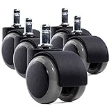 WINTEX 5 Bürostuhl Rollen 11mm – Hartbodenrollen für alle Oberflächen: Parkett, Hartboden, Laminat – Rollen für Bürostühle, Schreibtischstuhl, Drehstuhl