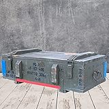 Vintage Möbel 24 GmbH Große Munitionstruhe Typ PG-7 aus farbigem Holz, 80x42x24cm - Militär Truhe Offizierskoffer Aufbewahrungskiste Munitionsbox Militaria