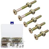 SPTwj M6 Möbelschrauben und Muttern set Allen Kopf Sechskant Schrauben Quermuttern Möbel Gitterbett Kinderbett Holz Stühle （Fünf Größen+Muttern+Verzinkter+Verpackung）