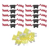 10 Sets and Holder Kit, Inline Car with Oxygen Copper, 30A 32V Holder with Wire Harness, for Auto Electrical Equipment (14AWG Harness 20A Fuse)