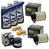 Wartungspaket Öl 3L + Luftfilter + Ölfilter + Zündkerzen für Suzu ki VZ 800 Marauder VZ800 Marauder AF Baujahr 1997-2003