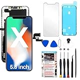 TSIOFO Display Für iPhone X LCD Bildschirm Ersatz 5,8 Zoll 3D Touch Display Digitizer Assembly mit Reparaturwerkzeugen, kompatibel mit Modell A1865, A1901, A1902