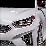 Devil Eye® Scheinwerferfolie rot Zierstreifen Dekor Dekorleiste Folie Flexibel für Scheinwerfer Kfz Auto Zubehör Selbstklebend KX004 (Kompatibel mit KIA Ceed ab 2018)