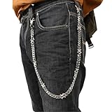 Auiremrti Biker-Geldbörsenkette,Robuste Taschenkette mit Rundem Verschluss,Stacheldraht Design,Edelstahl Herrenketten für Jeans,Hosen,Kleidungszubehör